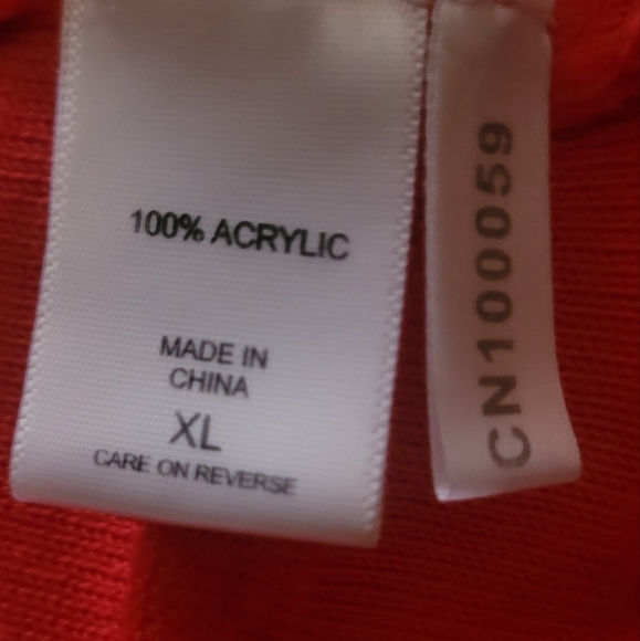 New York & Co women red sweater cardigan size xl ribbed - Picture 8 of 8
